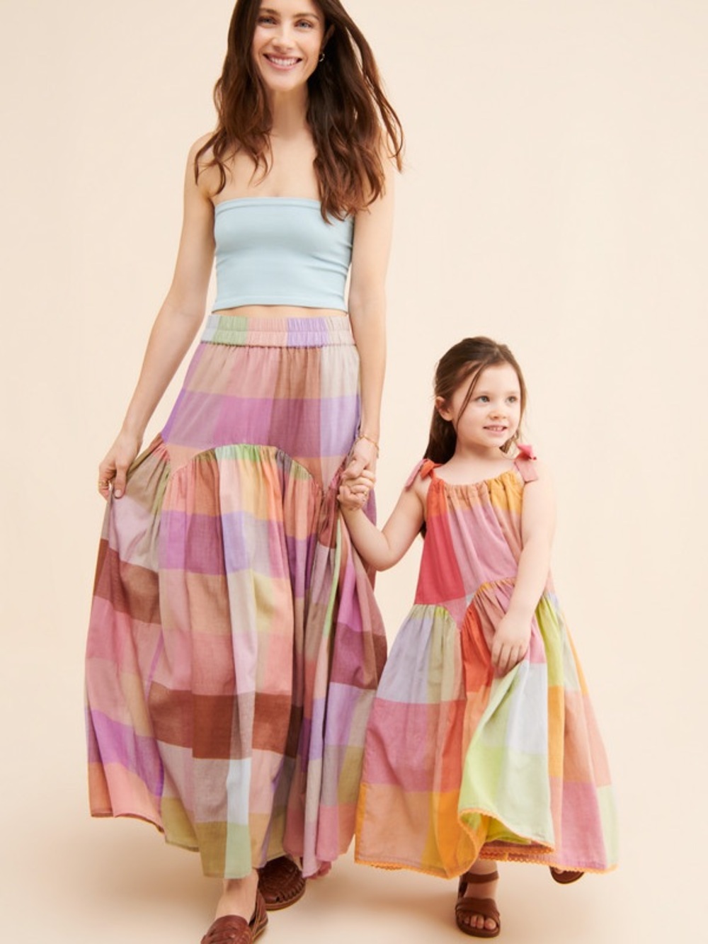 Rujuta Sheth / leyla Pastel Plaid Maxi Skirt - Multicolor S - Picture 4 of 4